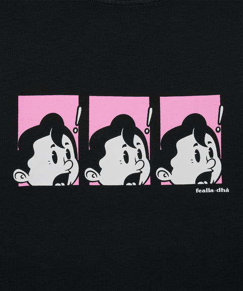 'YIKES!' T-SHIRT - WASHED BLACK (PINK)