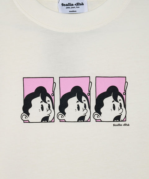 'YIKES!' T-SHIRT - OFF WHITE (PINK)