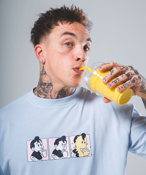 'MILKSHAKE' T-SHIRT - ICY BLUE