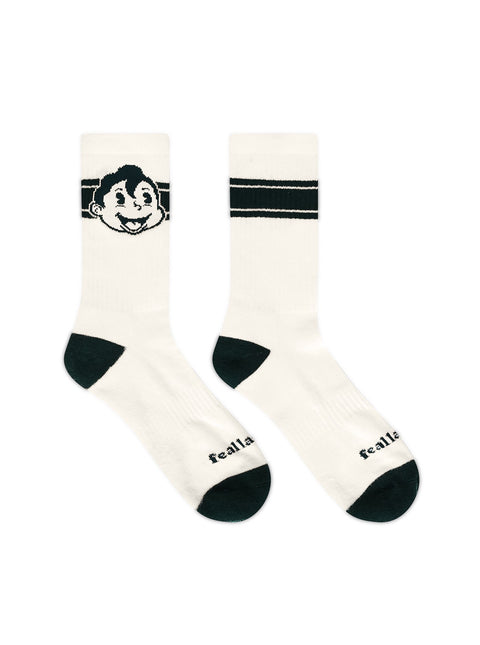 'ROBBIE' SOCKS - OFF WHITE / BLACK