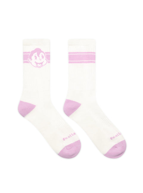 'ROBBIE' SOCKS - OFF WHITE / PINK