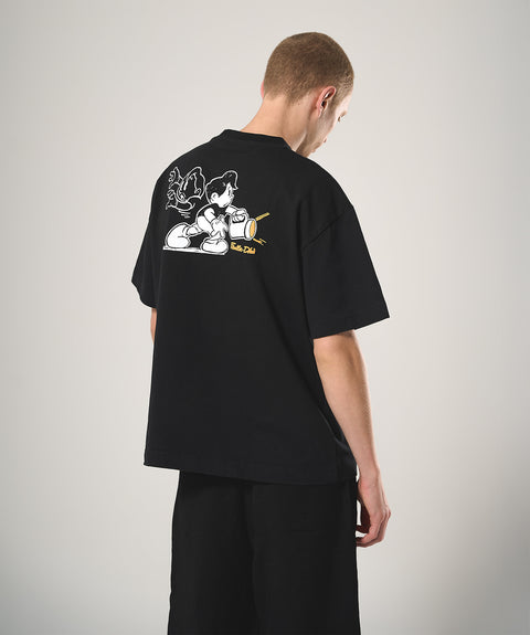 'SPOOKY' T-SHIRT - FLAT BLACK (HEAVYWEIGHT)