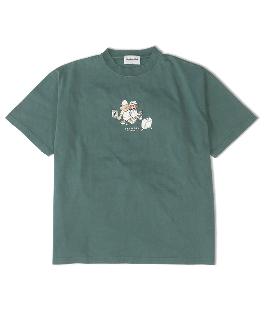 'Saturday Mornings' T-shirt - Nostalgic Green