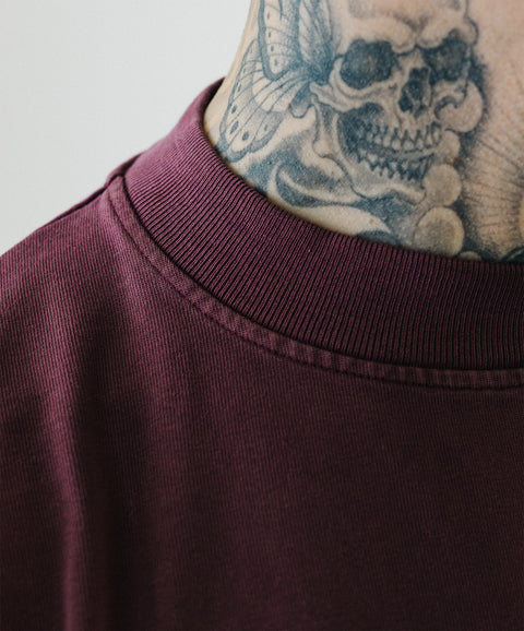 'YELP!' T-SHIRT - BURGUNDY (HEAVYWEIGHT)