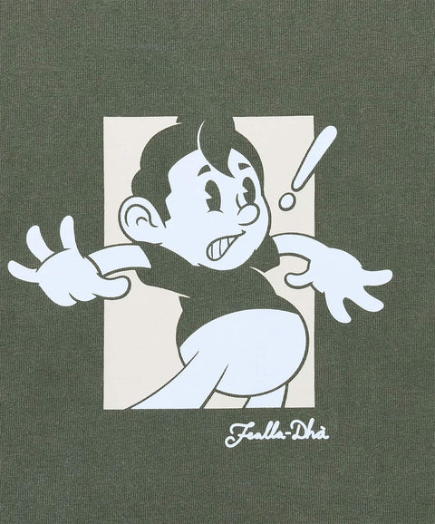 'YELP!' T-SHIRT - VINTAGE MOSS GREEN (HEAVYWEIGHT)