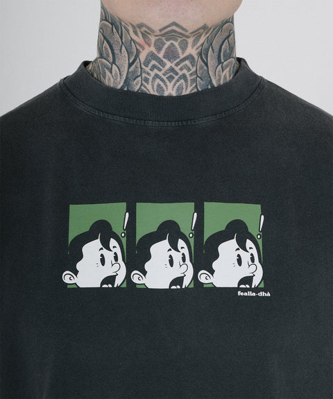 'YIKES!' T-SHIRT - VINTAGE BLACK