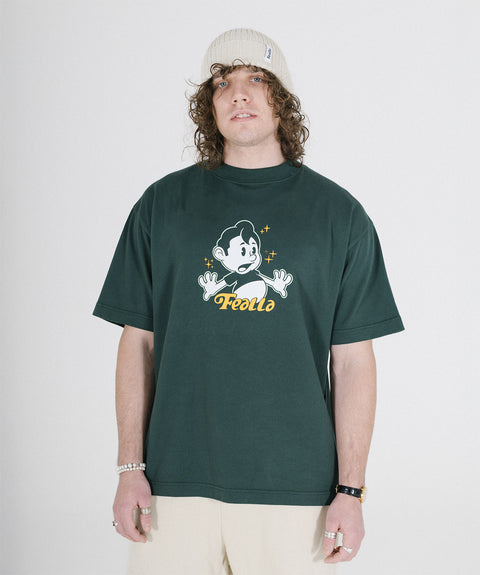 'ZOINKS' T-SHIRT - FOREST GREEN