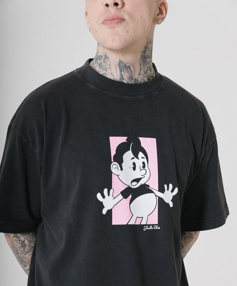 'ZOINKS' T-SHIRT - WASHED BLACK