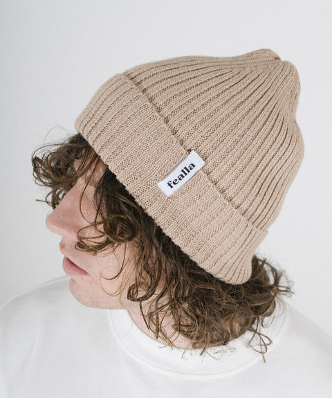 'BABY ALPACA' BEANIE - LIGHT BROWN